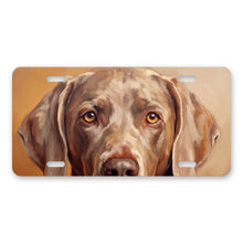 Weimaraner Portrait aluminum front license plate
