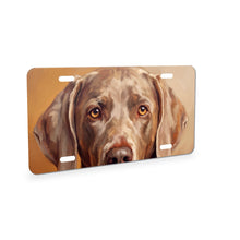 Weimaraner Portrait aluminum front license plate