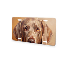 Weimaraner Portrait aluminum front license plate