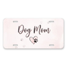 Dog Mom Heart Paw aluminum front license plate