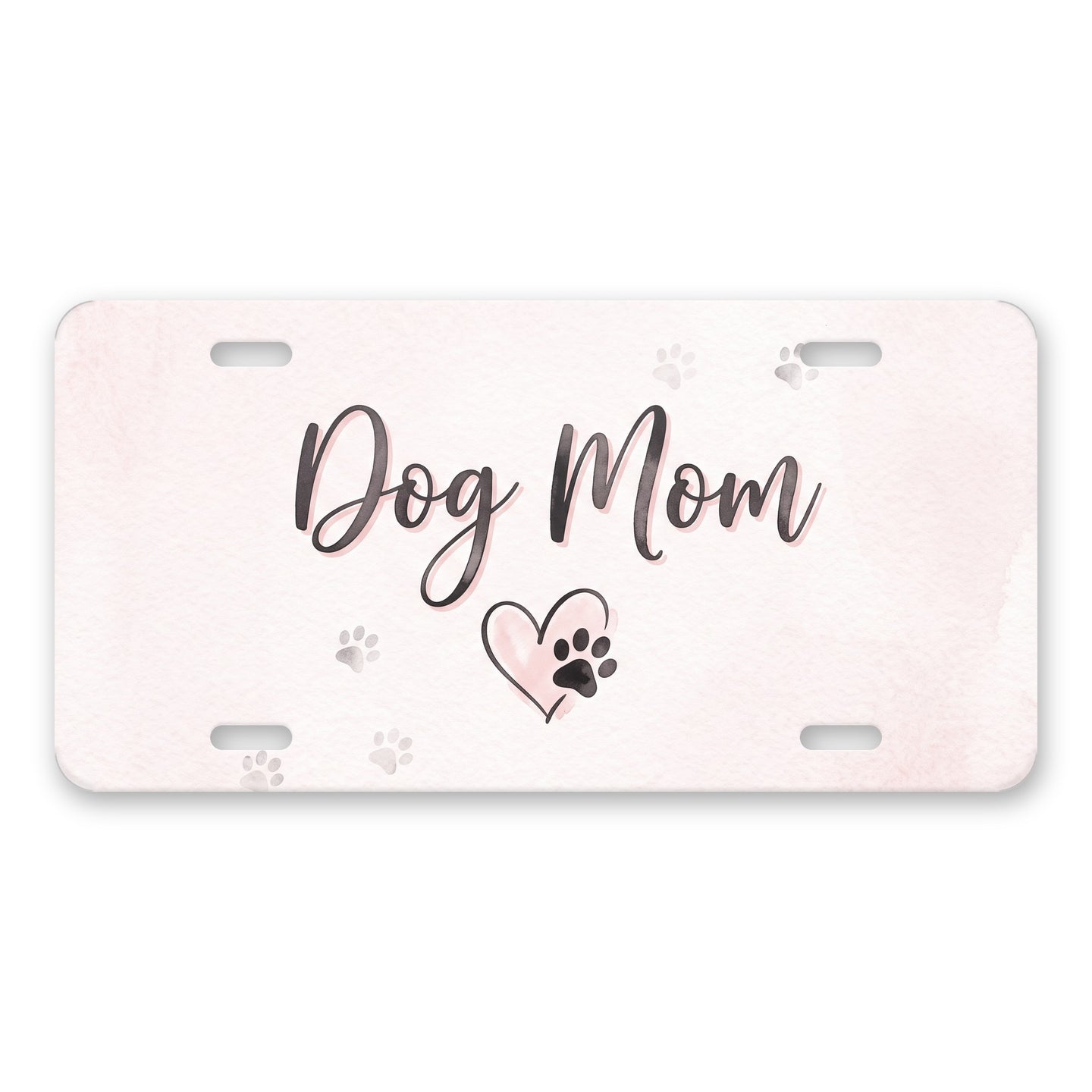 Dog Mom Heart Paw aluminum front license plate