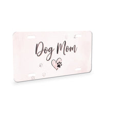Dog Mom Heart Paw aluminum front license plate