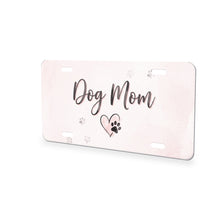 Dog Mom Heart Paw aluminum front license plate