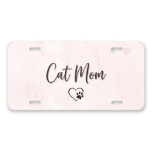 Cat Mom Heart Paw aluminum front license plate