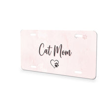 Cat Mom Heart Paw aluminum front license plate