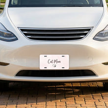 Cat Mom Heart Paw aluminum front license plate