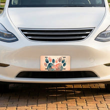 Watercolor Paw Heart aluminum front license plate