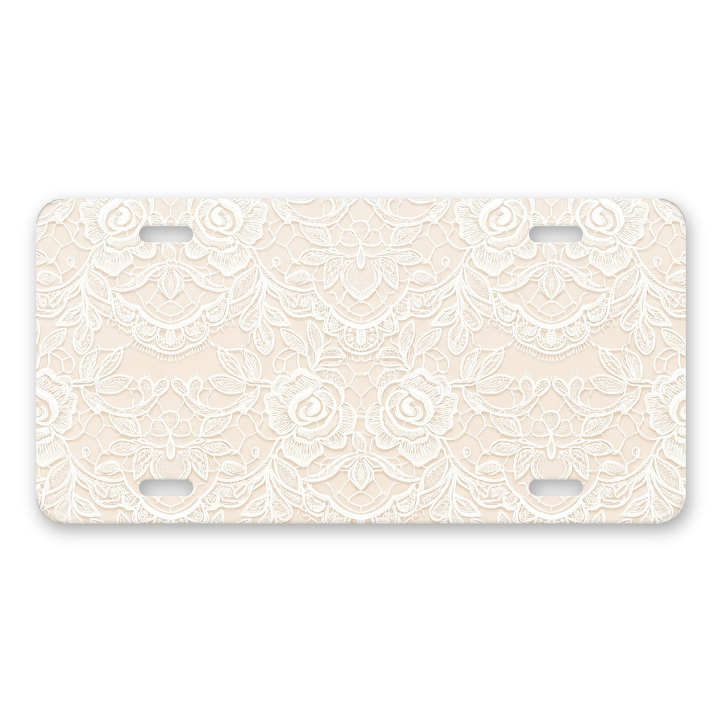 Floral Lace aluminum front license plate