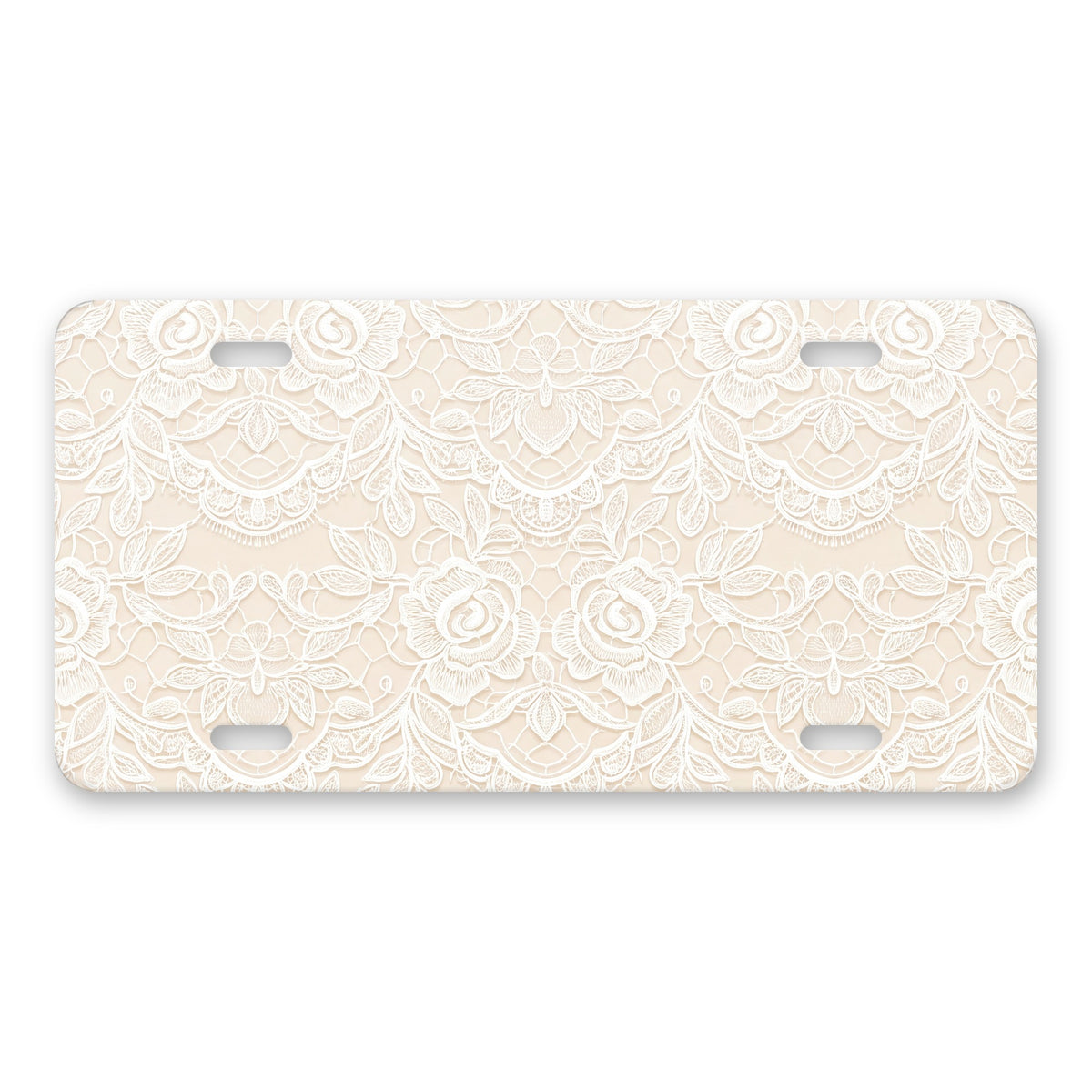 Floral Lace aluminum front license plate