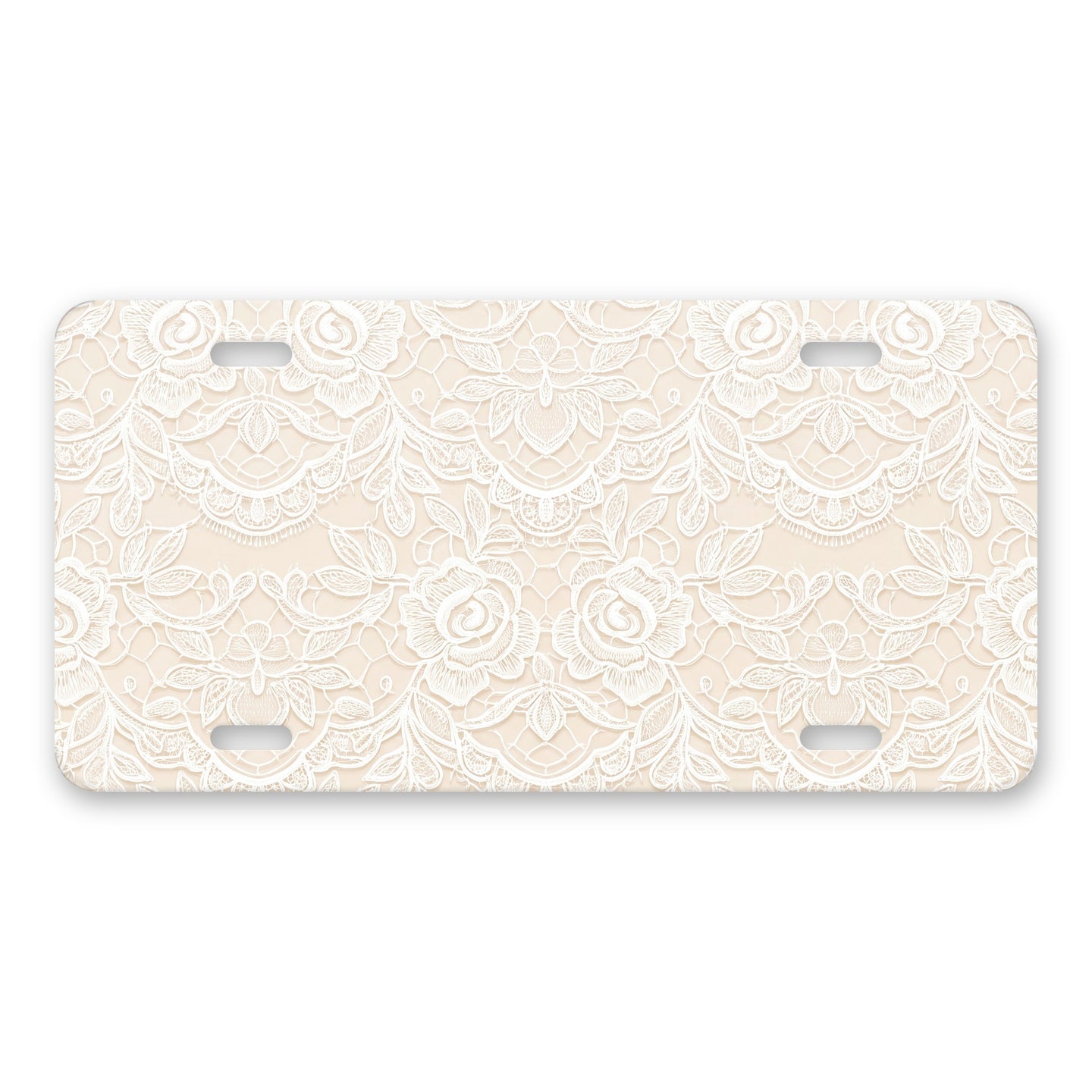 Floral Lace aluminum front license plate