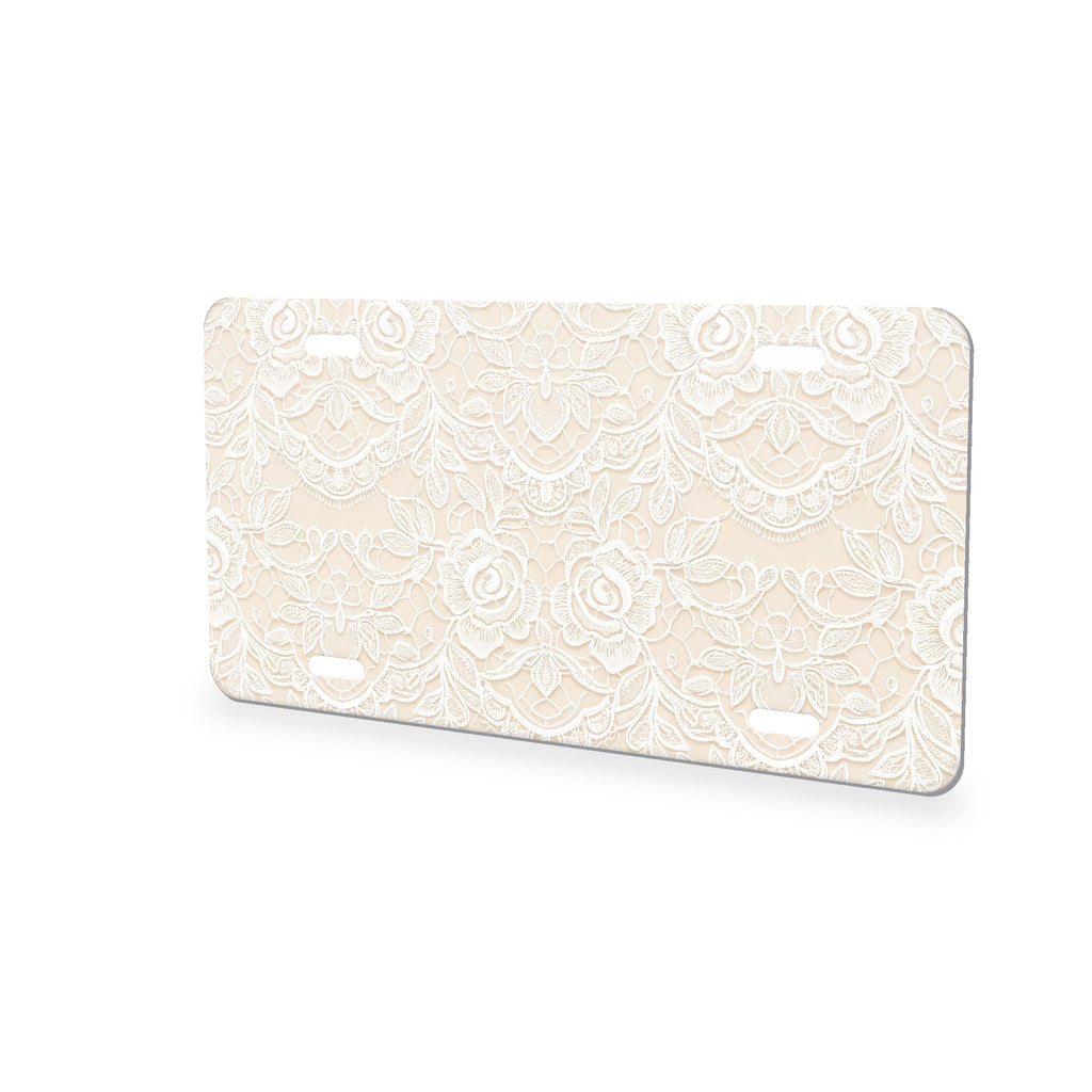 Floral Lace aluminum front license plate