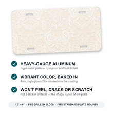 Floral Lace aluminum front license plate