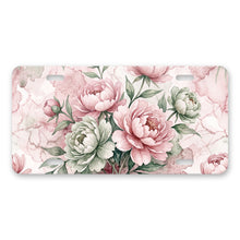 Watercolor Peony Floral aluminum front license plate