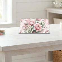 Watercolor Peony Floral aluminum front license plate