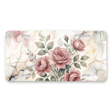 Vintage Rose Bouquet aluminum front license plate