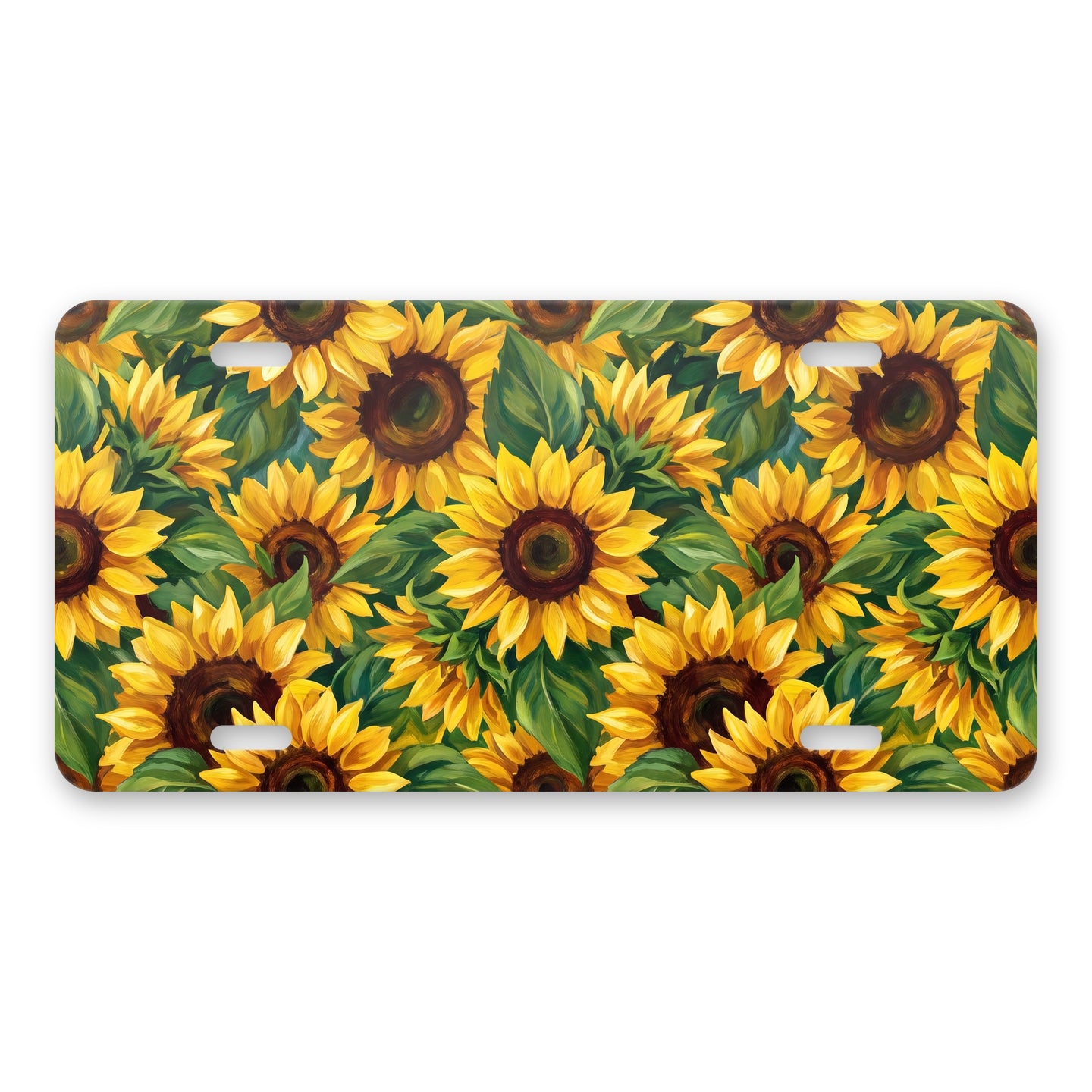 Sunflower Field aluminum front license plate