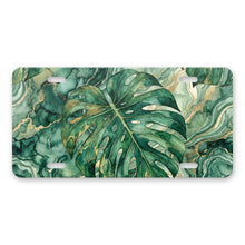 Tropical Monstera aluminum front license plate