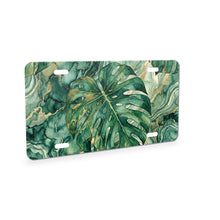 Tropical Monstera aluminum front license plate