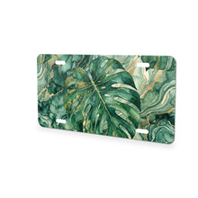 Tropical Monstera aluminum front license plate