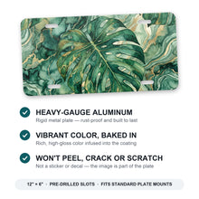 Tropical Monstera aluminum front license plate