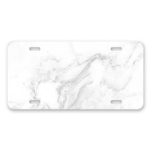 White Marble aluminum front license plate