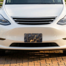 Black Gold Marble aluminum front license plate