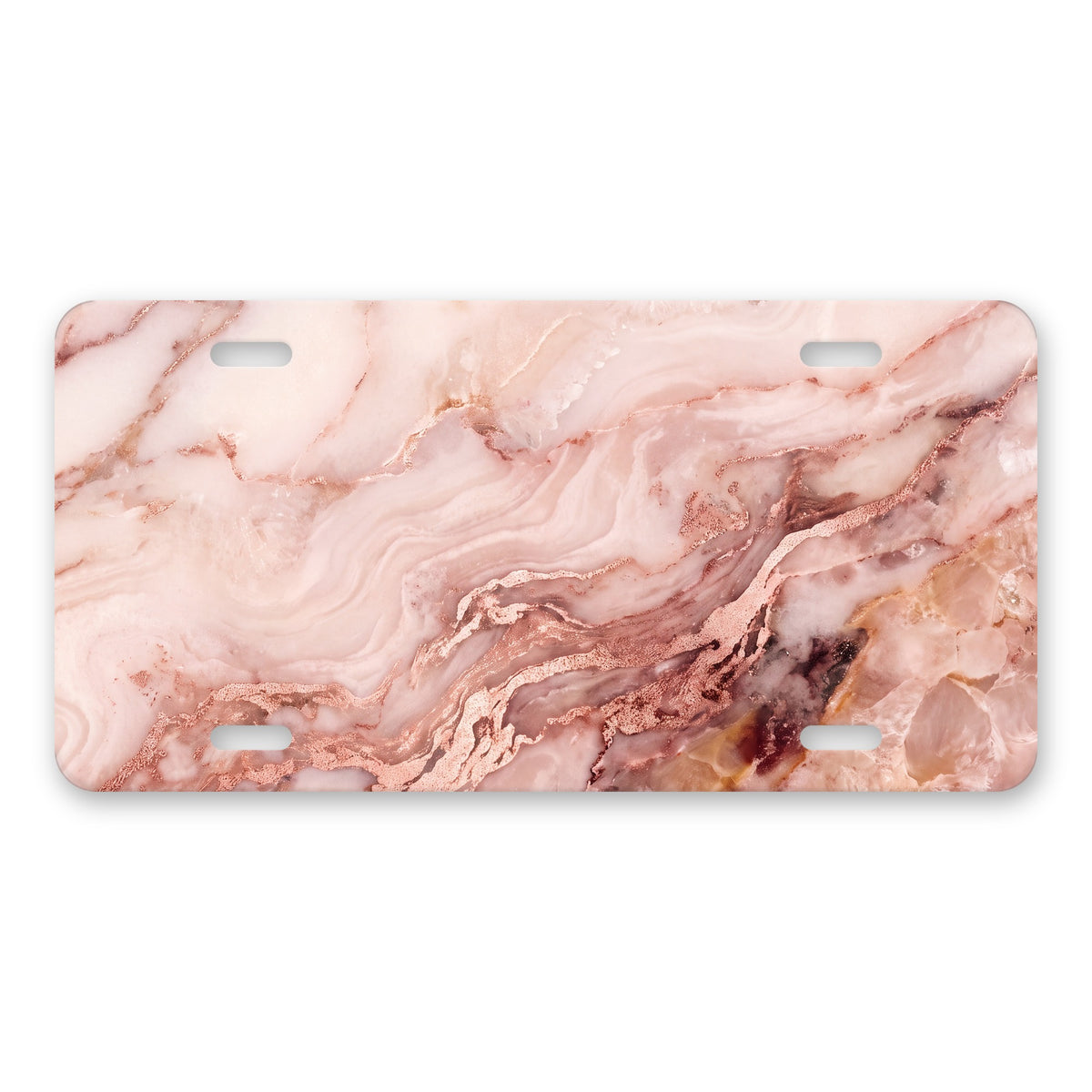 Blush Pink Marble aluminum front license plate