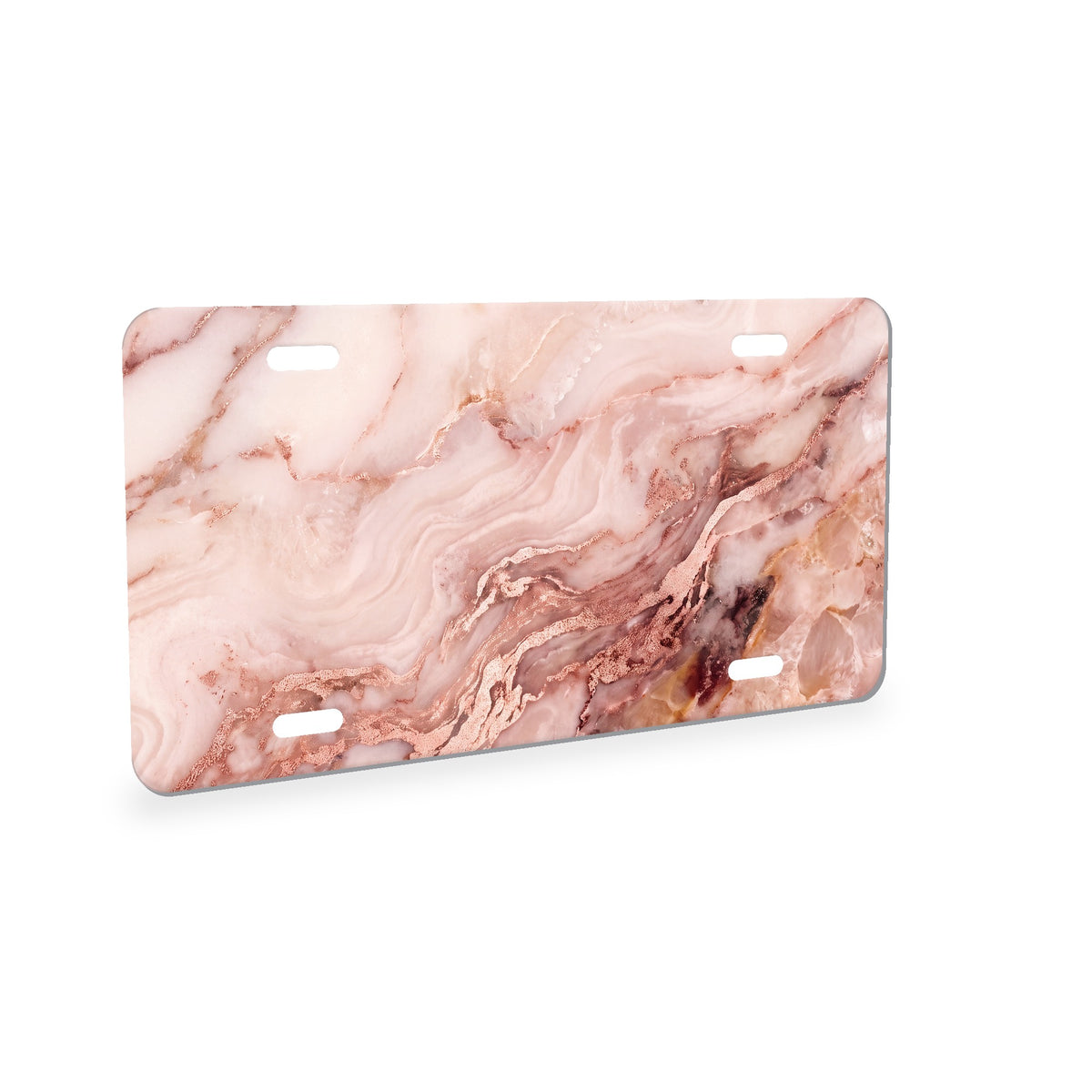 Blush Pink Marble aluminum front license plate