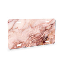 Blush Pink Marble aluminum front license plate
