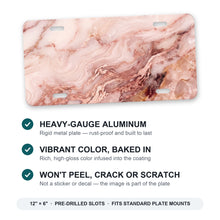 Blush Pink Marble aluminum front license plate