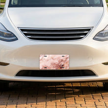 Blush Pink Marble aluminum front license plate