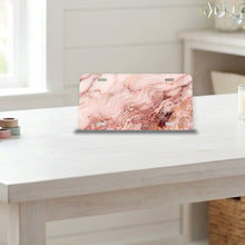 Blush Pink Marble aluminum front license plate