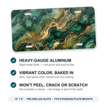 Emerald Marble aluminum front license plate