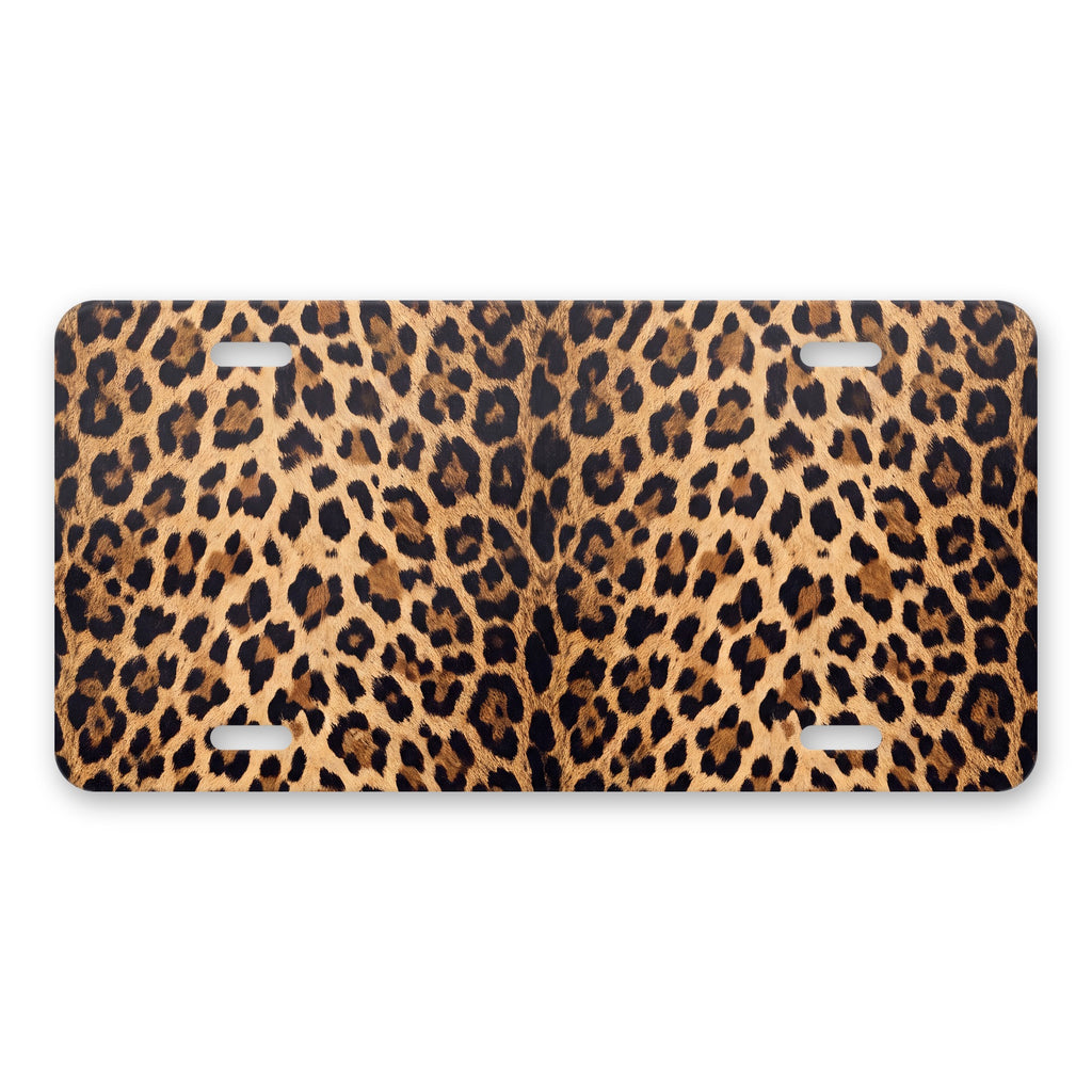 Leopard Print aluminum front license plate