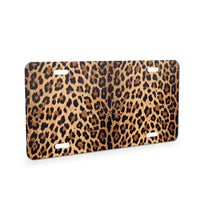Leopard Print aluminum front license plate