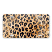 Cheetah Print aluminum front license plate