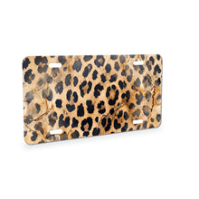 Cheetah Print aluminum front license plate