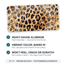 Cheetah Print aluminum front license plate