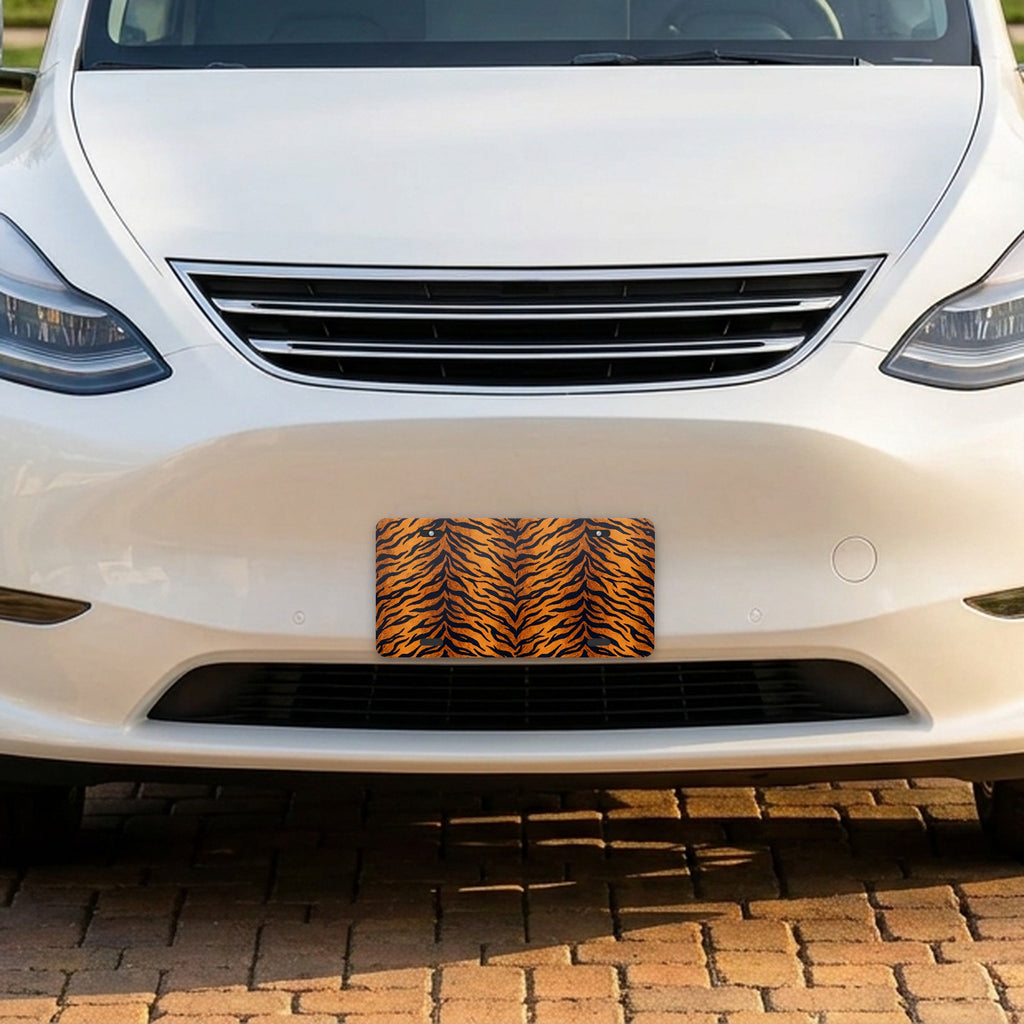 Tiger Stripe aluminum front license plate