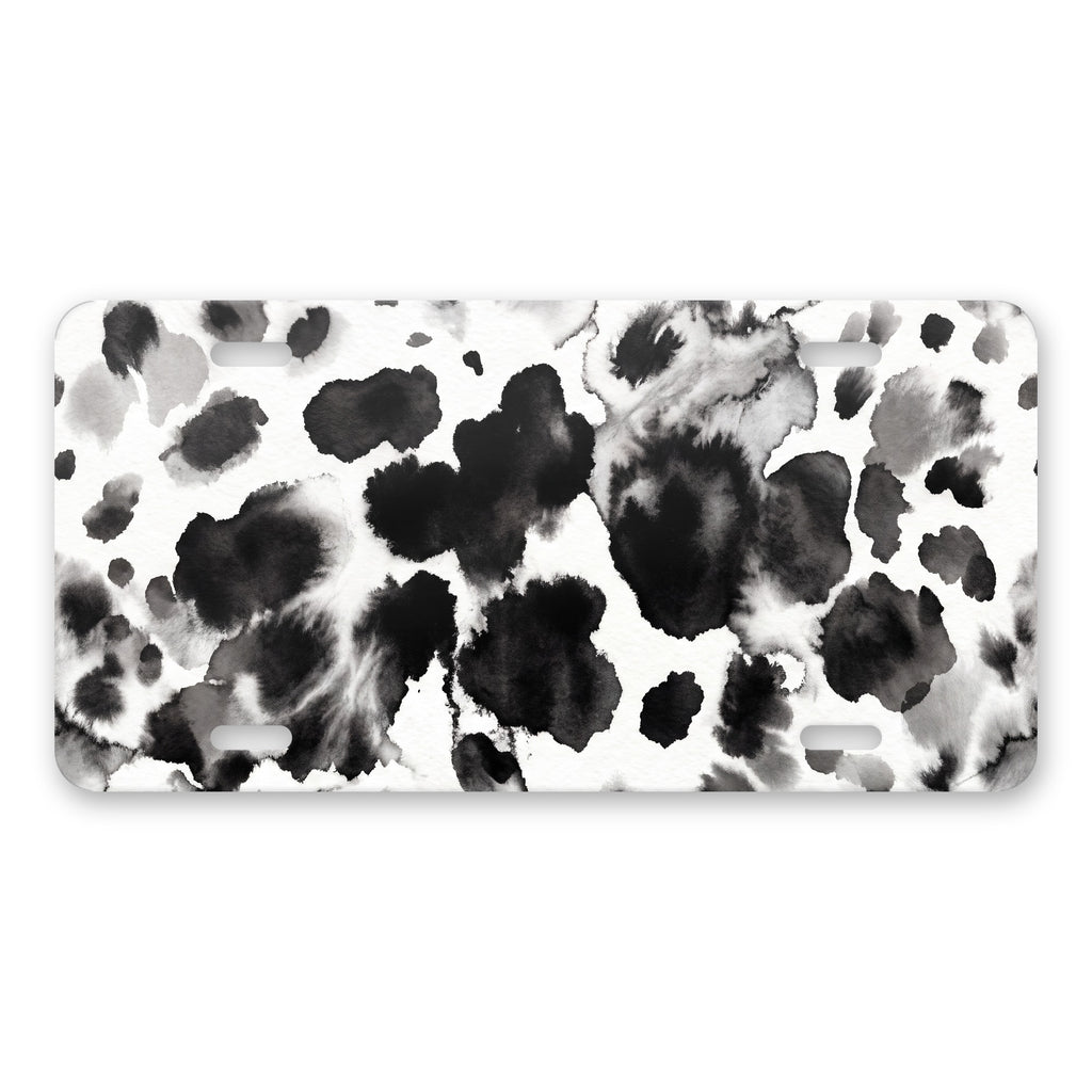 Cow Print aluminum front license plate