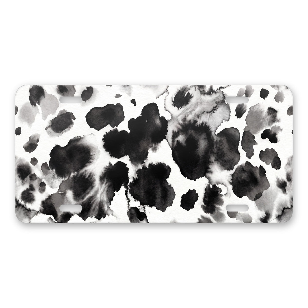 Cow Print aluminum front license plate