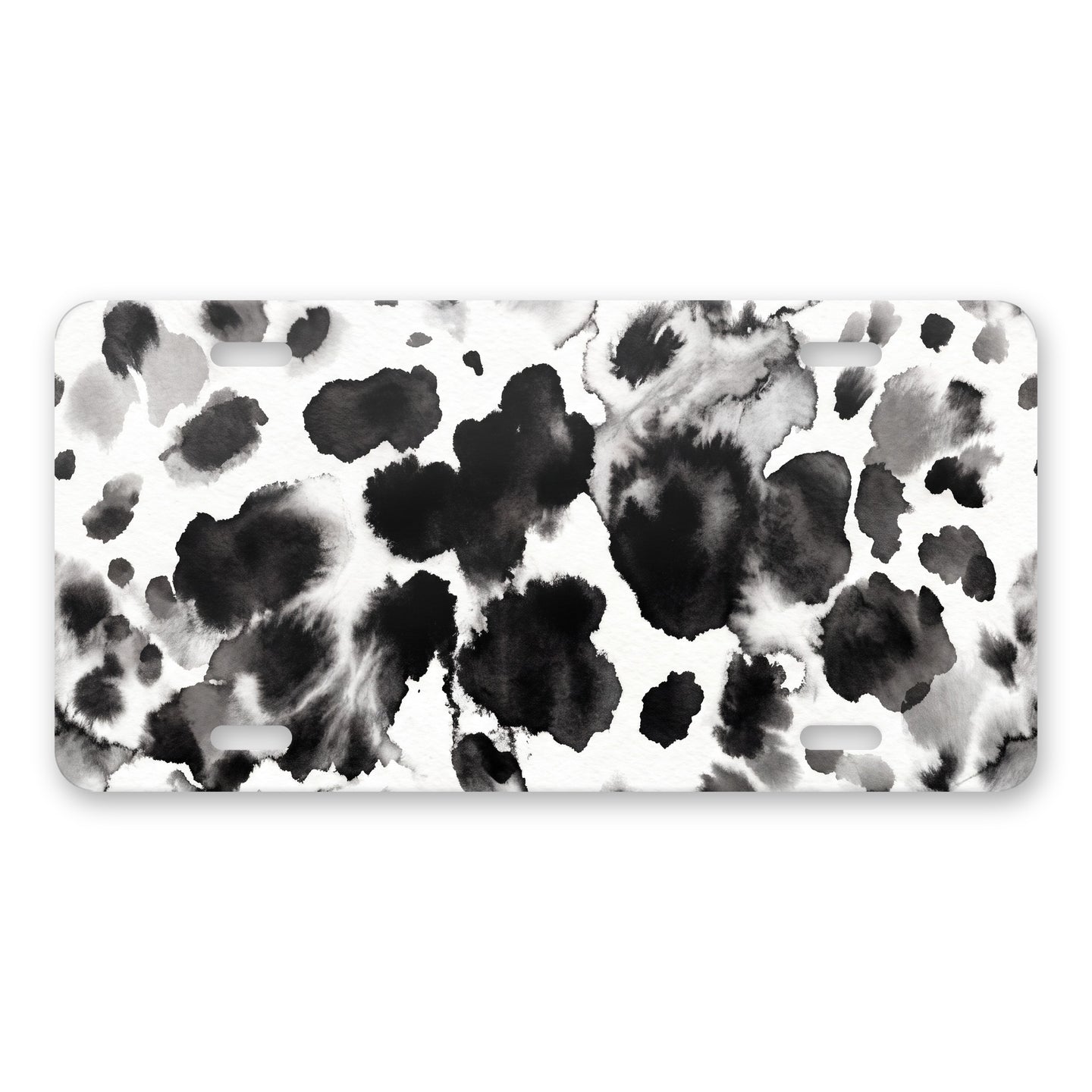 Cow Print aluminum front license plate
