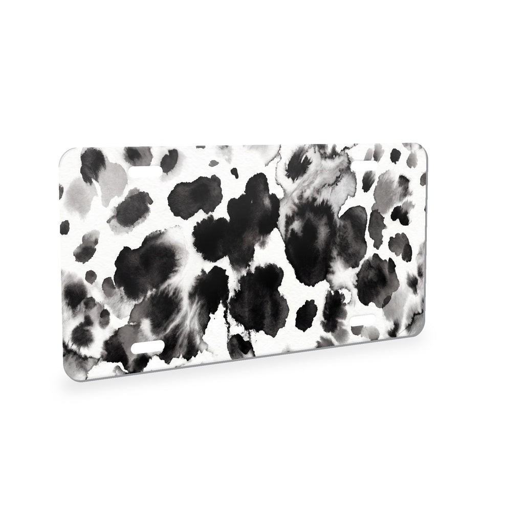 Cow Print aluminum front license plate