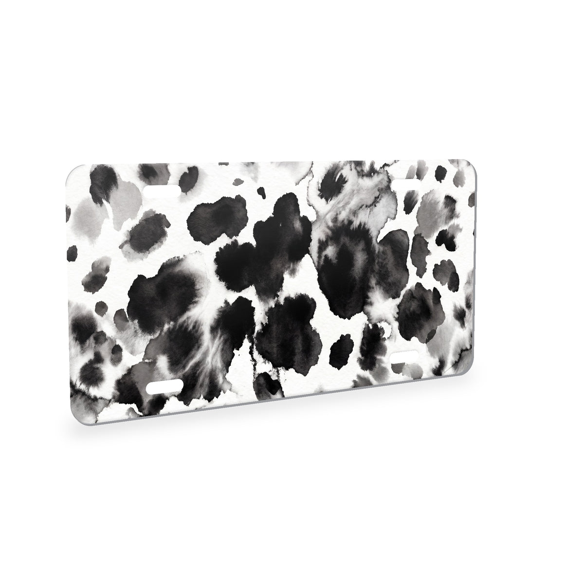 Cow Print aluminum front license plate