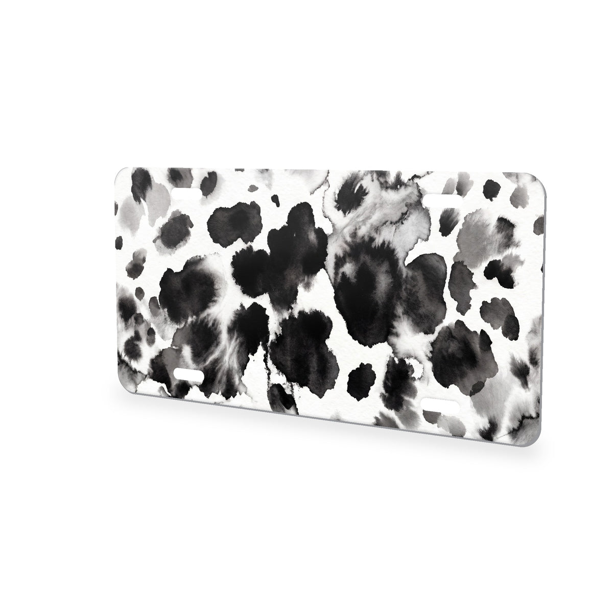 Cow Print aluminum front license plate