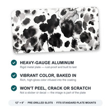 Cow Print aluminum front license plate