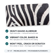 Zebra Stripe aluminum front license plate