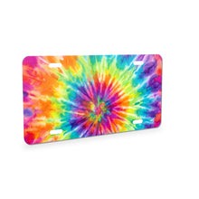 Rainbow Tie-Dye aluminum front license plate