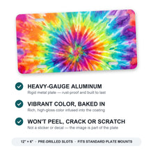 Rainbow Tie-Dye aluminum front license plate