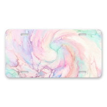 Pastel Tie-Dye aluminum front license plate